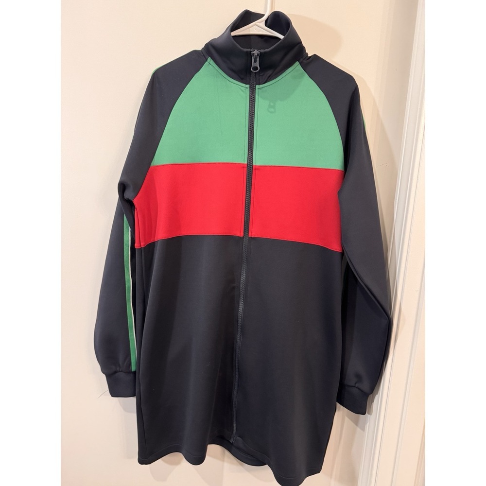 Zara Man Oversized Full Zip Track Jacket  Red Green Black  NWOT Size Small‎